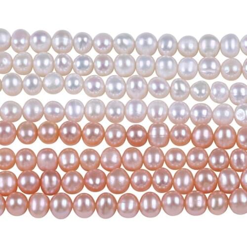 A Grade 5-6mm Potato freshwater Pearl DIY Necklace Bracelet Jewelry Making Potato Shape Cultured Loose Beads Strand