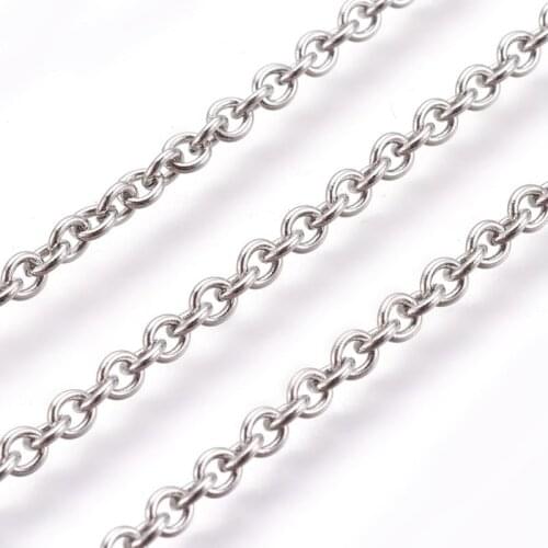 0.4/0.5/0.6/0.8/1mm 316 Stainless Steel Cross Chains for jewelry making DIY Bracelet Necklace Soldered Rolo Chains, 50m/roll