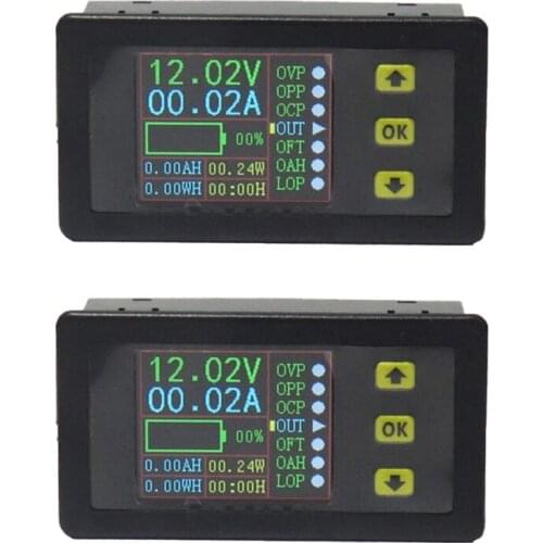 Digital Voltage and Current Meter DC 0-90V 0-20A Multifunctional Bidirectional Meter