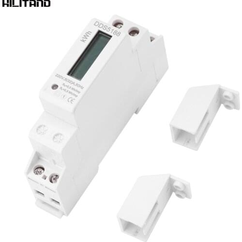 Digital LCD 5-32A DIN-Rail Energy Meters Single Phase Electric Meter Electronic KWh Meter Measuring Tools AC 220V