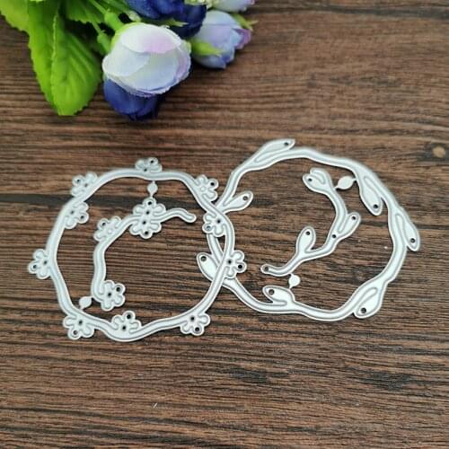 Flower leaf round frame Metal Dies Scrapbooking Metal Cutting Dies Craft Stamps die Cut Embossing Card Make Stencil Frame