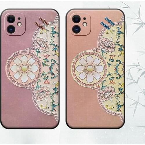 Elegant Cheongsam 3D Embossed Phone Case For iPhone X XS XR 11 12 Pro MAX 6 7 8Plus SE2 Capa Soft Back Covers Phone Cases Coque