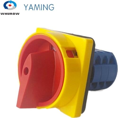 Yaming electric 3 phase changeover switch 20A 2 position on-off with padlock panel cam isolator switch YMW26-20/3GS