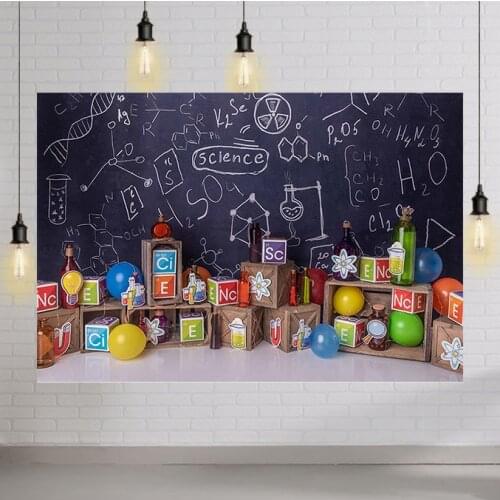 Science Party Backdrop Mad Scientist Invitation Boy Birthday Decor Laboratory Element Photography Background Photo Studio Props