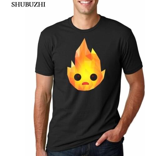 Lonely Fire Demon T shirt Calcifer Howls Moving Castle Studio Ghibli T-shirt men casual Tee shirt harajuku Tops tshirt camiseta