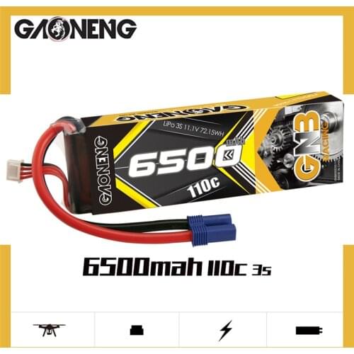 Gaoneng GNB 11.1V 6500mAh 3S 110C plus Lipo Battery With EC5 XT90 Plug for RC Helicopter Airplane RC Car Boat Parts
