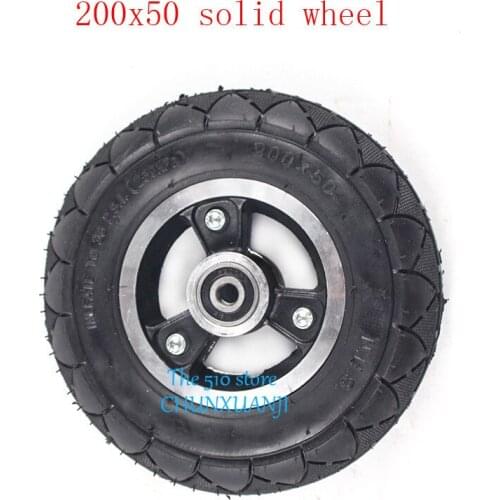 8" Scooter wheel 200x50 solid tires With Aluminium Alloy Wheel Hub for Electric Vehicle Electric Scooter 8x2'' rim tyre