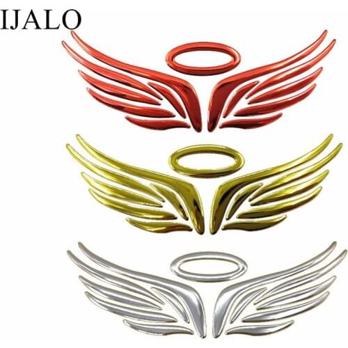 Angel wing Funny 3D car sticker soft PVC chromed badge emblem sticker waterproof car emblem decal sticker for car logo