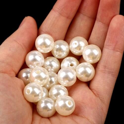 Hot 100Pcs 4-12mm Pearl Beads ABS Loose Round Beads Craft For Fashion Jewelry Making Accessories DIY Imitation Garment Beads