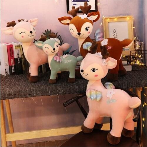 Cute Deer Plush Stuffed Animal Big Doll Animals Toys Soft Cartoon Dolls Kids Girl Gifts