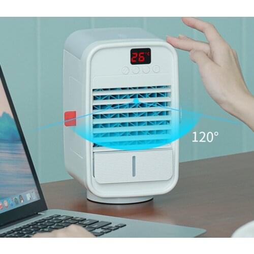 2021New Mini Air Conditioner Fan Mini Cool Bedroom Desk Cooler Humidifier USB Tabletop Cooling Fan for Home Office Portable Fan