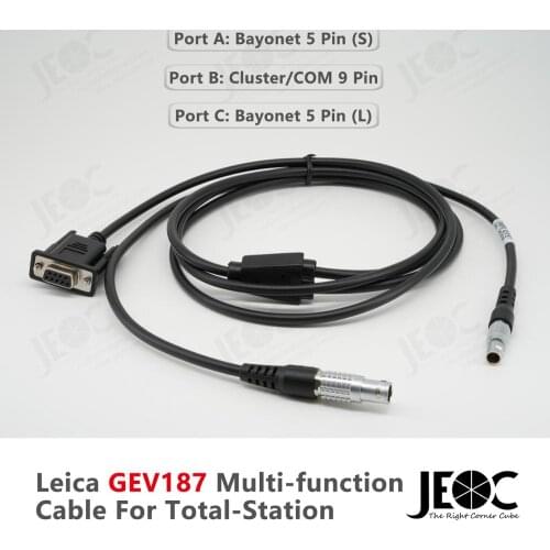 Leica GEV187 Multi-function Cable for Total-station, 734698 Power and Data Cable