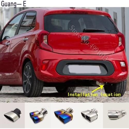 For Kia Picanto 2015-2018 car stickers body cover muffler exterior back end pipe dedicate exhaust tip tail outlet ornament 1pcs