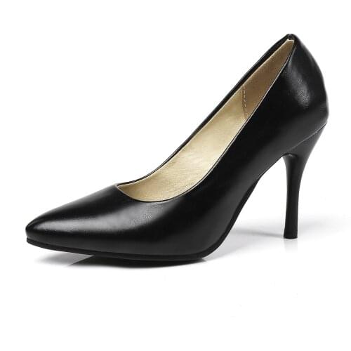 18 years spring new sexy fine with high heels pointed shallow mouth size 30 to 45 professional shoes 18316 yards