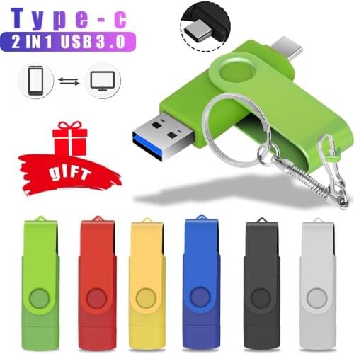 OTG 2 IN 1 pen drive 128GB 64GB Key usb stick high speed pendrive 256GB 512GB cle usb memory micro usb flash drive Type-C phone