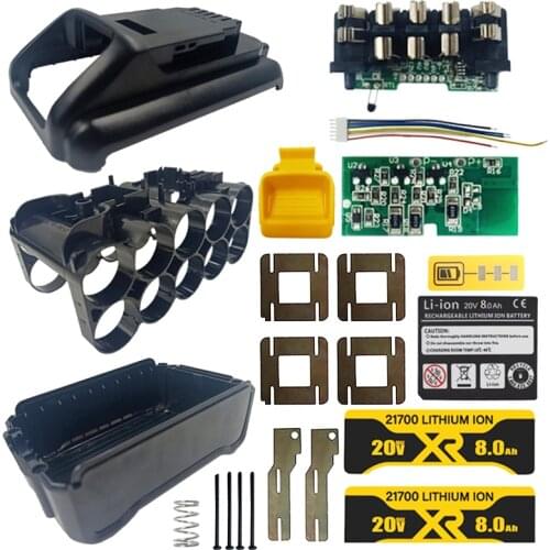 DCB200 10*21700 Li-ion Battery Plastic Case PCB Charging Protection Circuit Board For Dewalt 18V 20V 8Ah Lithium Tool Box Shell