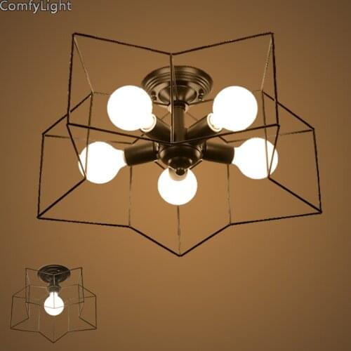 Ceiling lights for living room fixture lamp modern Nordic vintage Innovative Simple fashion Star shape LED E27 light for cafe