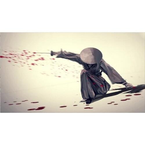 FOOCAME Samurai Katana Japanese Anime Art Film Print Silk Poster Home Wall Decor 24x36inch