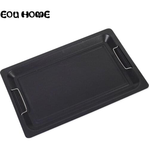 Thick Steel Plate Non-stick Coating Black BBQ Accessories Barbecue Frying Pan Outdoor Picnic Charcoal Barbecue Bakeware Plate