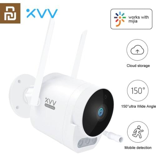 Xiaovv Smart Outdoor Camera Pro 1080P HD WiFi Video Webcam 150° Wide Angle IP65 Infrared Night Vision Add 3PCS LED Warning Light