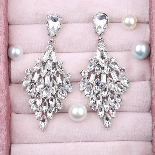 Veyofun Vintage Luxury Crystal Drop Earrings Classic Bridal Dangle Earrings for Women Fashion Jewelry
