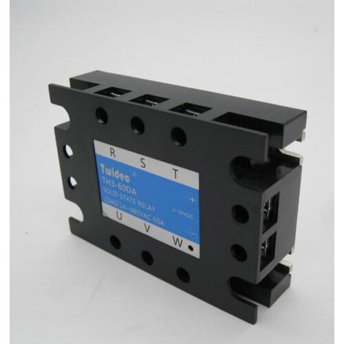 High quality Three Phase Solid State Relay SSR-60DA Relay 3-32VDC to 30-480V AC SR Relay Solid State Three Phase dc to ac Rele