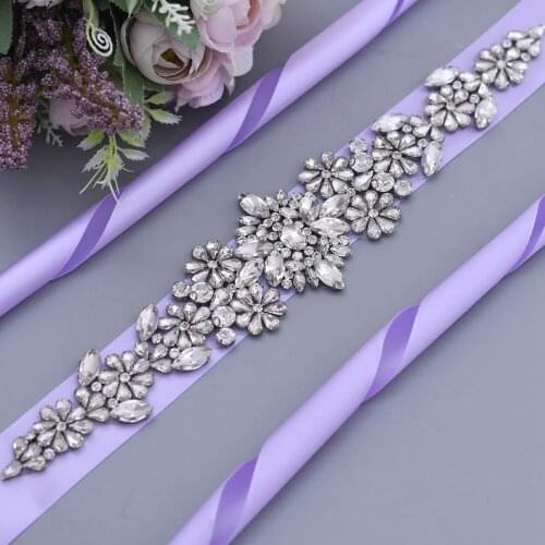 S325-S Hot Sale Rhinestone Bridal Belts Wedding Bridesmaid Dresses Accessories Belt Bride Dress Sash Prom Party Evening Dresses