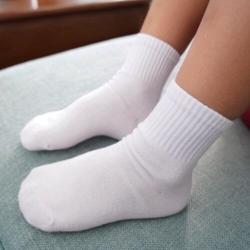 2020 New Socks Sets 3pairs Children White Black Pure Socks For Girls Kids School Socks Soft Breathable Warm Cotton Socks
