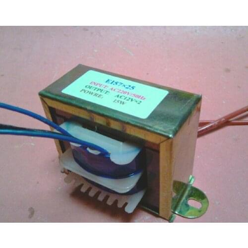 220V 15W 12V-0-12V dual output E power cow 0.6A transformer 57 * 25 pure copper wire For power amplifier