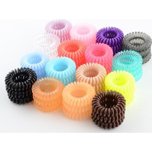 5boxes 3.5cm Fashion Cute Candy Color telephone line hair bands gum styling tools headwear Free shipping
