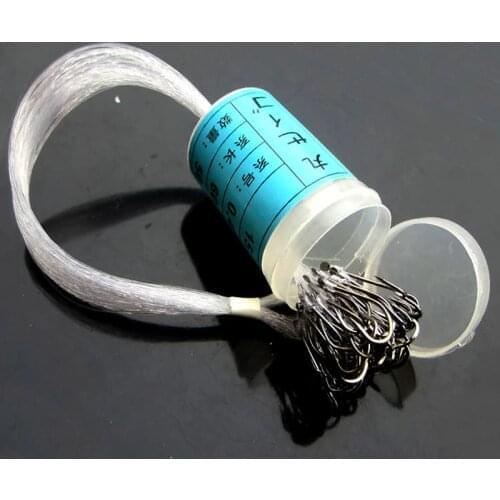 50pcs Carbon Steel Fishing Hook Roll Feeder Fishhook Carp Fly Tackle Fish Worm Jig Lead Head Wire Line Tied Bait Fishing Hook