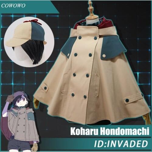 Anime! ID:INVADED Hondoumachi Koharu Lovely Cloak Suit Uniform Cosplay Costume Halloween Women Dailydress 2020 NEW Free Shipping