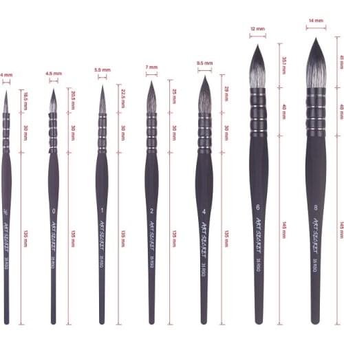 35RSQ Pro Artist Watercolor Brush Paint Tool Brush Squirrel Hair Mixed Plastic Handle Wash Mop for Gouache Drawing Art Brush