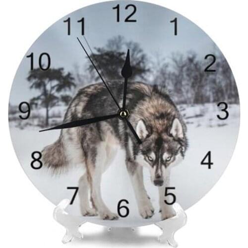 Wolf Patter 25CM Big Round Wall Clock Numeral Digital Dial Mute No Ticking Sound Battery Operated Kitchen Clocks Home Decoration