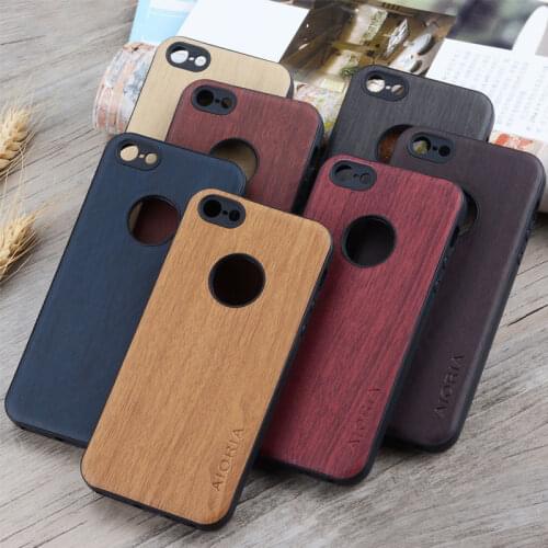 Case for iphone x 8 7 6s 6 plus coque wood pattern leather with soft silicone phone cover funda for iphone x 6 7 6s case