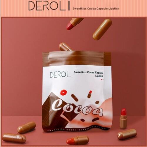 DEROL 10pcs/bags Chocolate Mini Capsule Lipstick Velvet Matte Lipstick Waterproof Long-lasting Portable Lip Cosmetics New TSLM2