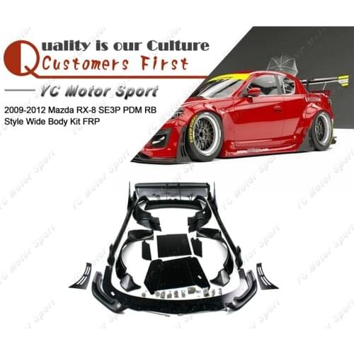 FRP Fiber Glass PD RB Style Bodykits Fit For 2009-2012 RX8 SE3P Body Kit Front Lip Spitter Fender Flare Side Skirt Rear Wing