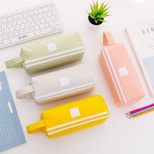 Creative Double Layer Zipper Large Pencil Case Kawaii School Pencilcase Big Pen Box For Girls Gifts Cute Stationery Supplies Bag