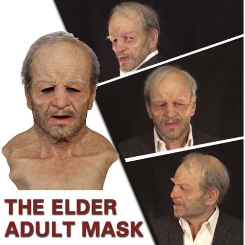 Latex Old Man Mask Halloween Masque Holiday Funny Masks Supersoft Old Man Adult Mask Cosplay Prop Creepy Party Decoration New