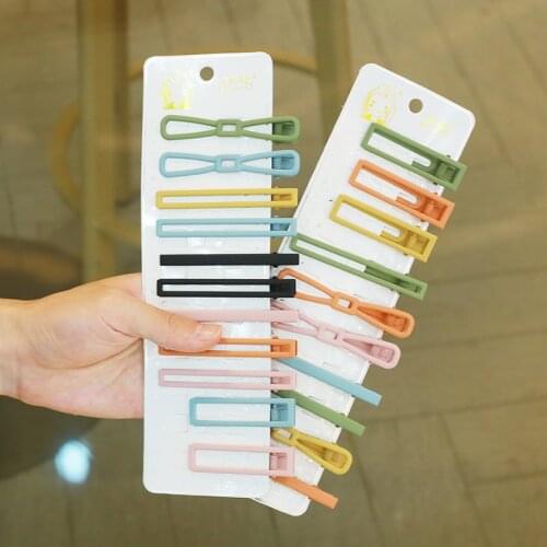 Frosted Colorful Girls Hairpins Bow Rectangle Hollow Out Metal Hair Clips Women Barrettes Hair Claws For Women Hair Accessories