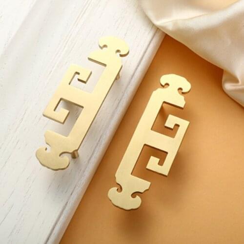 76mm fashion creative solid yellow brass kitchen cabinet book cabinet door handle stain brass drawer cupboard dresser knob 3"