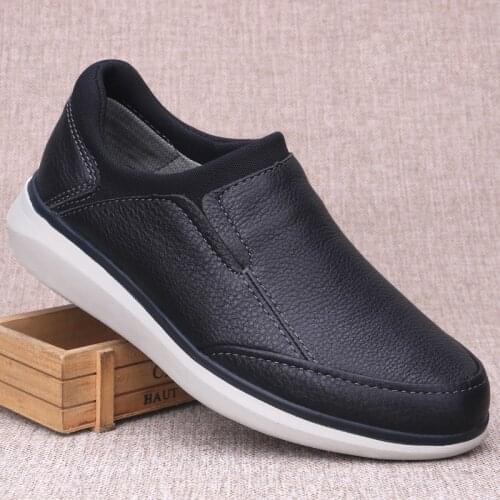 Vintage Mens Genuine Leather Casual Shoes Men British Style Business Loafer Shoe Breathable Lightweight Designer Sneaker Flats