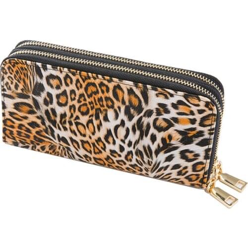 2021 New Fashion Women Long Wallets Leopard Female Luxury Brand Leather Clutch Girl Ladies Gift Cash Purse Card Holder Wallet