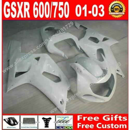 High quality Fairings for 2001 2002 2003 SUZUKI GSXR 600 750 white bodywork motocycle parts 01 02 03 fairing kits 7 gift CV93