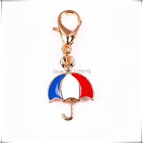 Wholesale 20pcs/lot Christams Exclusive Colorful Umbrella Floating Lockets Dangle Charms