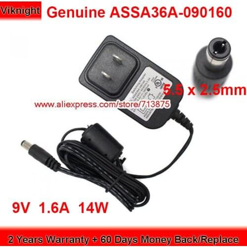 Genuine 9V 1.6A 14W ASSA36A-090160 Switching Laptop Charger Adapter Power Supply