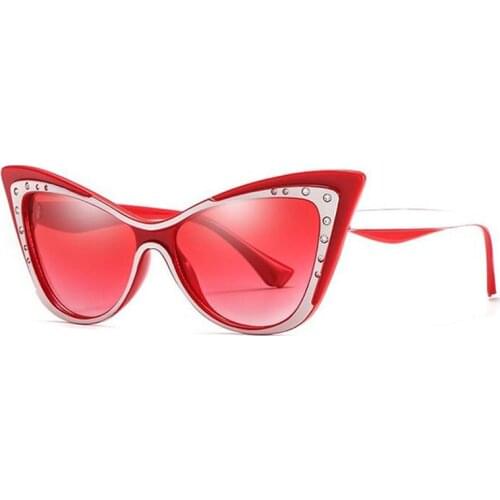 Sexy Women Cat Eye Sunglasses Brand Designer 2021 Rhinestone Sun Glasses Fashion Ladies Candy Colors Glasses Party Multicolor