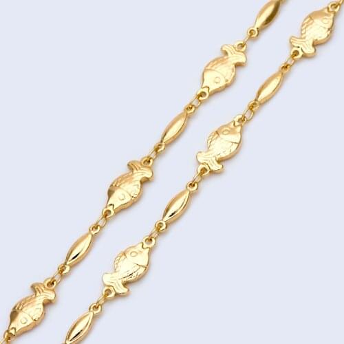 Gold plated Brass Fish Chain,Wholesale Craft Supplies, Jewelry Supplie (#LK-415)/ 1 Meter=3.3 ft