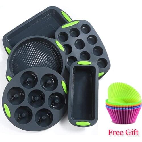 Silicone Cake Mold Pan Tray Bakeware Round Cake Pans Loaf Toast Bread Mould Muffin Cup Molds Baking Pans Nonstick Pastry Tools