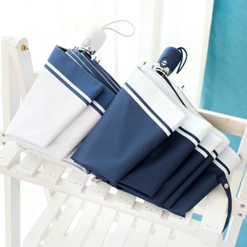 Folding Automatic Umbrella Rain Women Blue Big Windproof Umbrellas Rainproof Men White Coating Parasol Wind Resistant